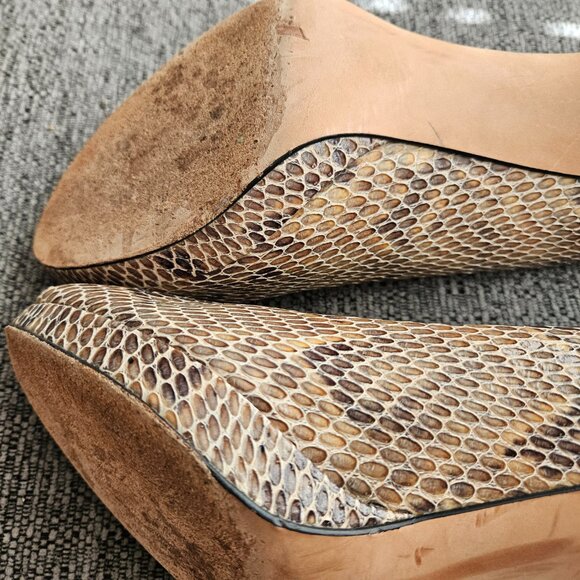 Stuart Weitzman snakeskin peep toe snakeskin heels10 - Picture 7 of 7